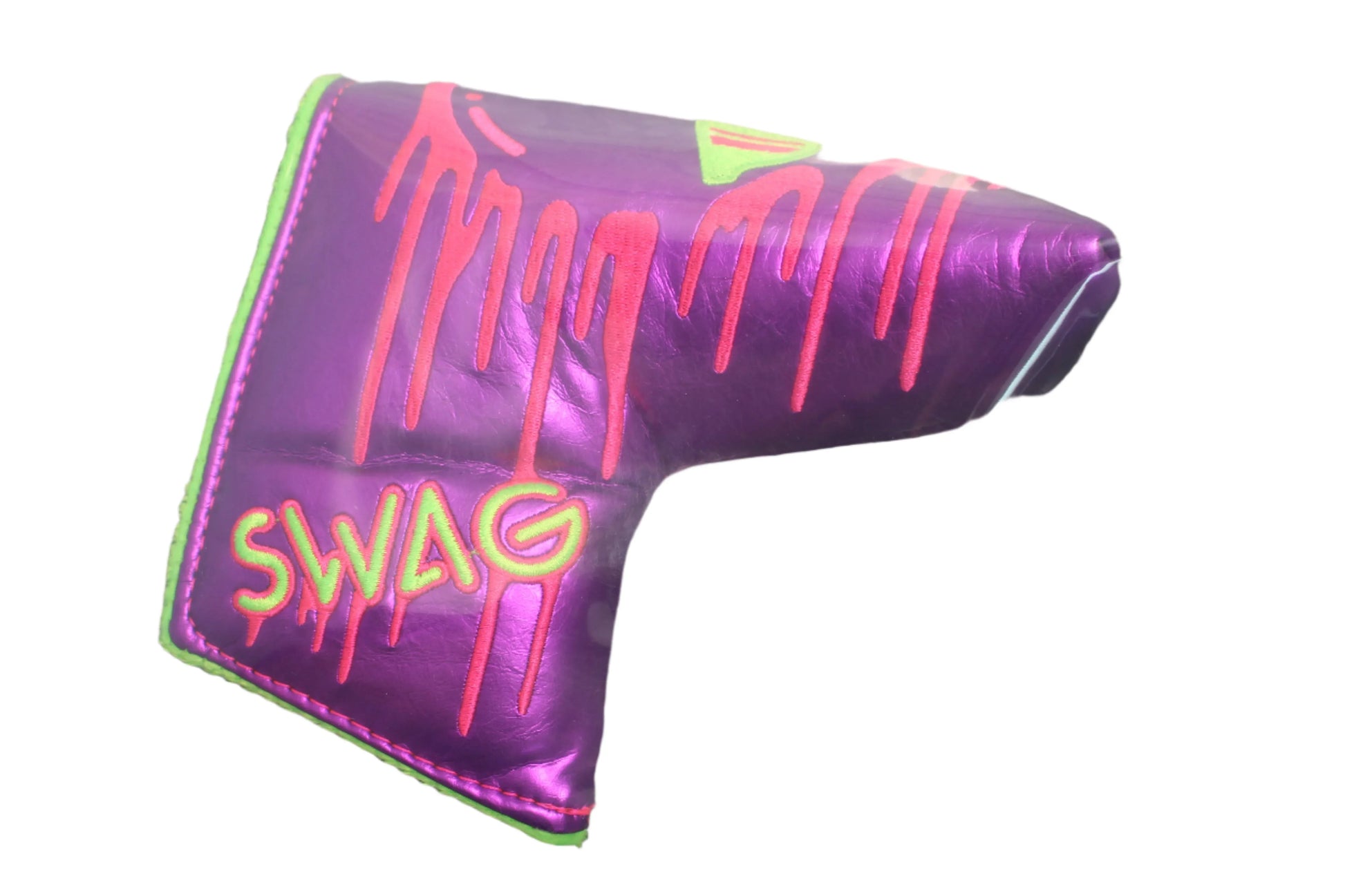 Swag Golf - Melting Skull Shiny Purple & Green Blade Putter Headcover - GOLF LEAGUE