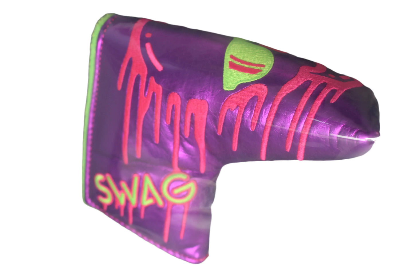 Swag Golf - Melting Skull Shiny Purple & Green Blade Putter Headcover - GOLF LEAGUE