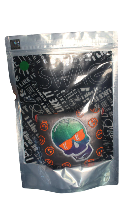 Swag Golf - Da Skull Orange & Grey Mallet Putter Headcover - GOLF LEAGUE