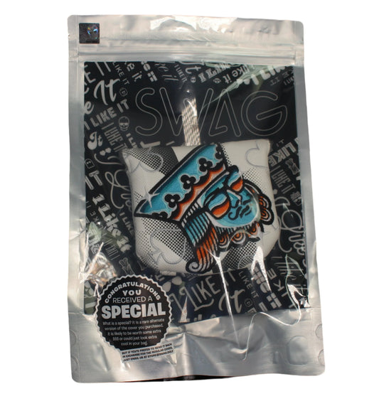 Swag Golf - Glasses Swag King (SPECIAL EDITION) Black/White/Blue/Orange Mallet Putter Headcover - GOLF LEAGUE