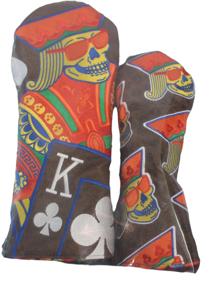 Swag Golf - Skeleton King of Candy Brown/Orange Combo Wood Headcover Set - GOLF LEAGUE
