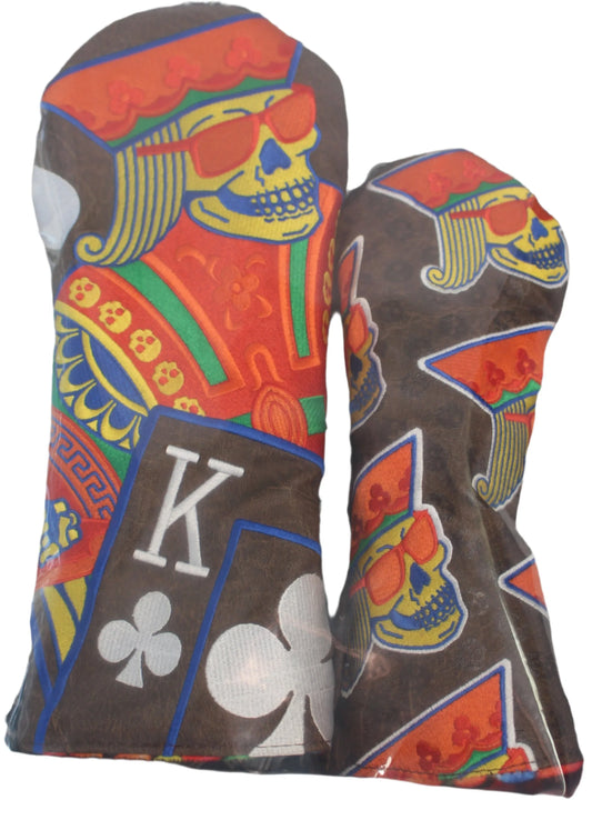 Swag Golf - Skeleton King of Candy Brown/Orange Combo Wood Headcover Set - GOLF LEAGUE