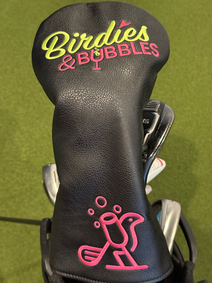 Bubbly Bombshell Women's Golf Driver Headcover Black | Birdies & Bubbles
