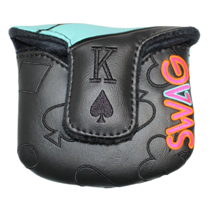 Swag Golf - King of Spades Blue/Orange/Black Mallet Putter Headcover *opened, no bag* - GOLF LEAGUE