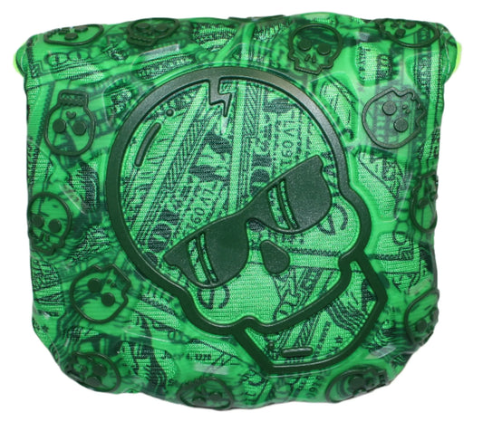 Swag Golf - Dollar Bills Skull TPU Mallet Putter Headcover *opened, no bag* - GOLF LEAGUE