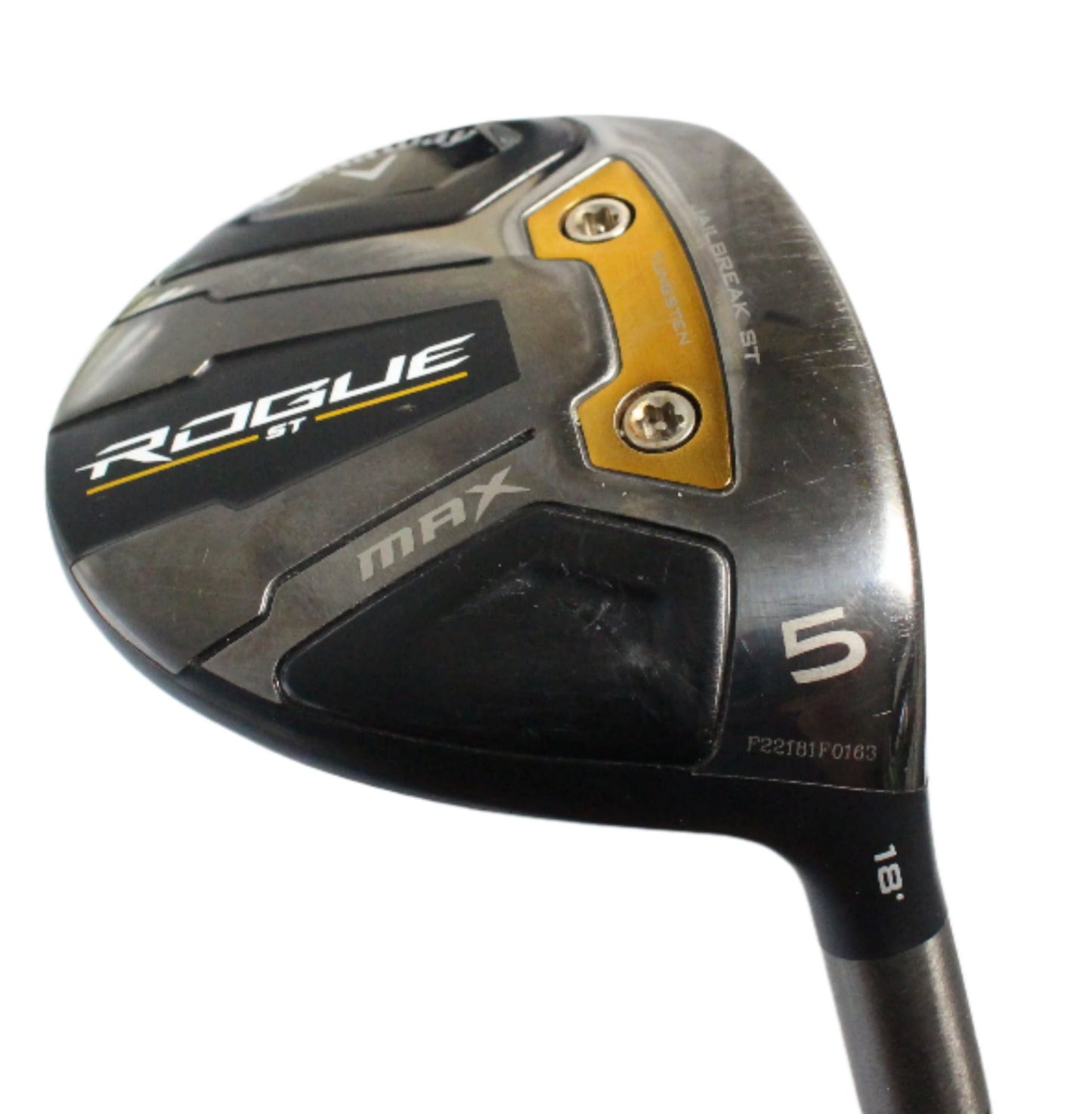 Pre-Owned Callaway Rogue ST: 5 Fairway Wood (18.0) W/ Tense White AV 75 S (Stiff) (42 Inch) Shaft (Above Average)