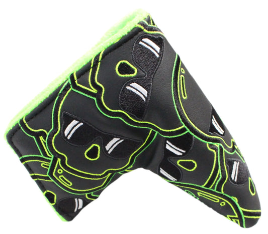 Swag Golf - Green Skulls Blade Putter Headcover *opened, no bag* - GOLF LEAGUE