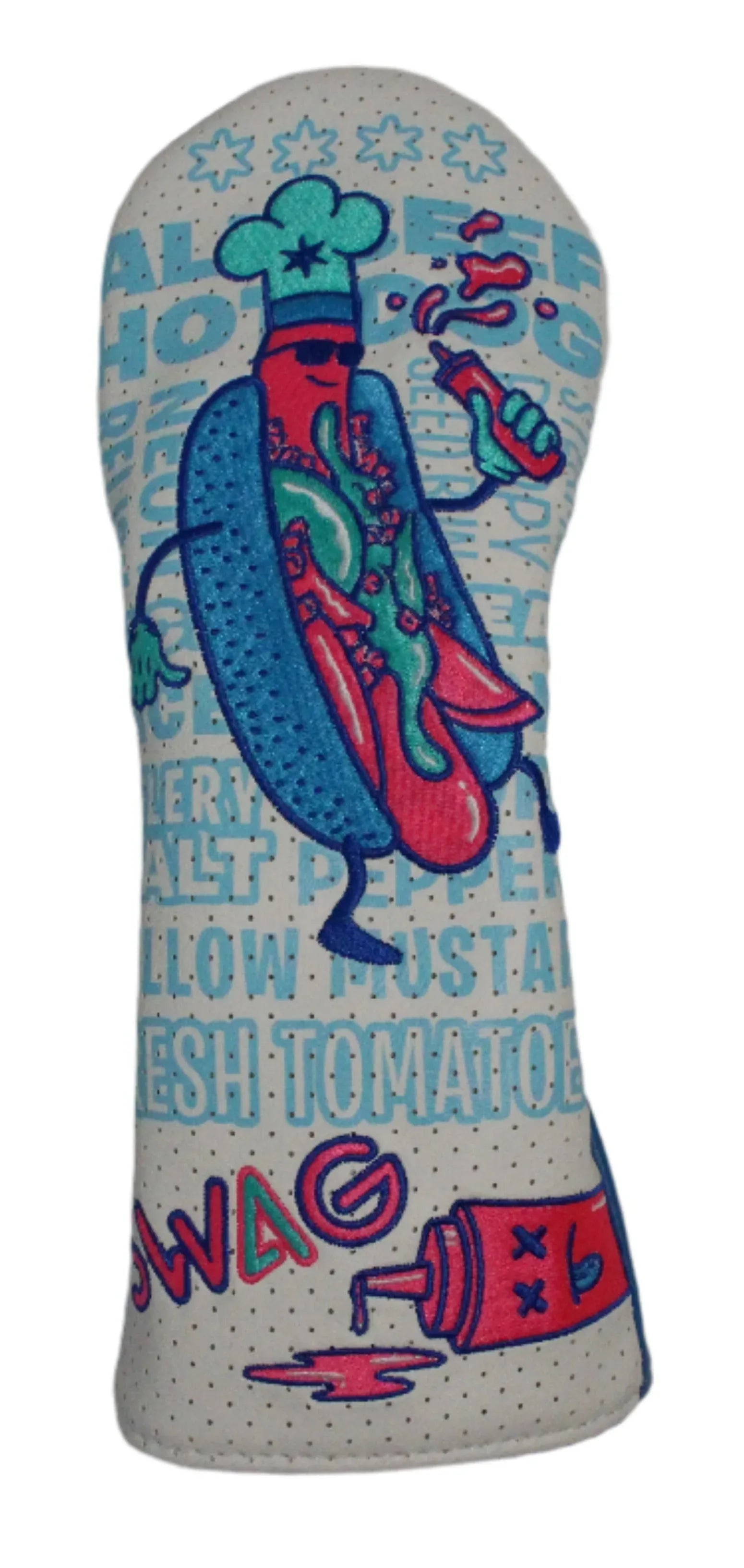 Swag Golf - Chicago Dog Neon Blue/Pink Fairway Wood Headcover *opened, no bag* - GOLF LEAGUE