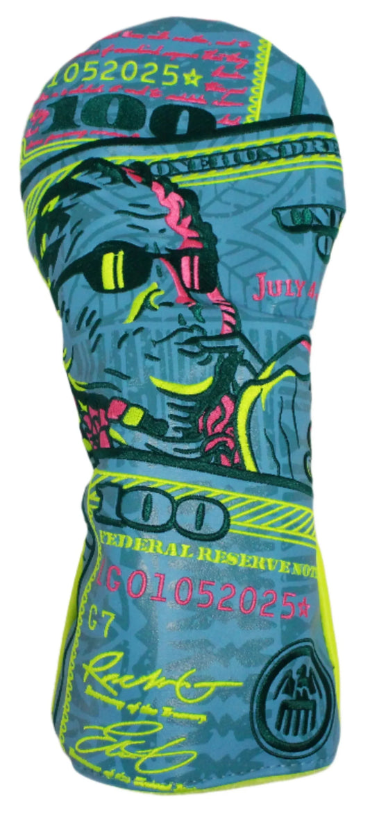 Swag Golf - Benjamin Franklin Candy King Yellow/Blue/Pink Driver Headcover *opened, no bag* - GOLF LEAGUE