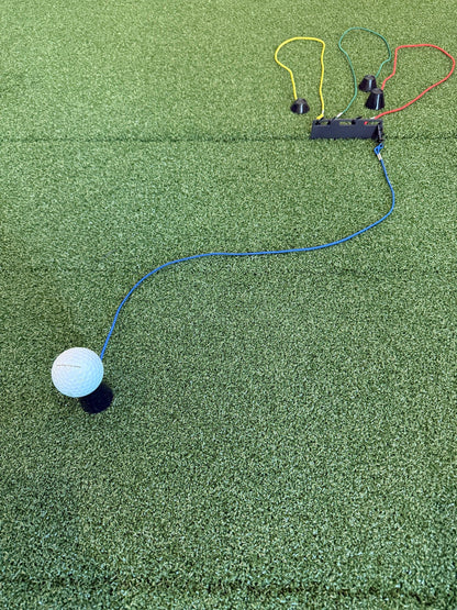 2FT Golf Simulator Tees - Durable Silicone Sim Tees with Bungee Cord and Swivel Clip