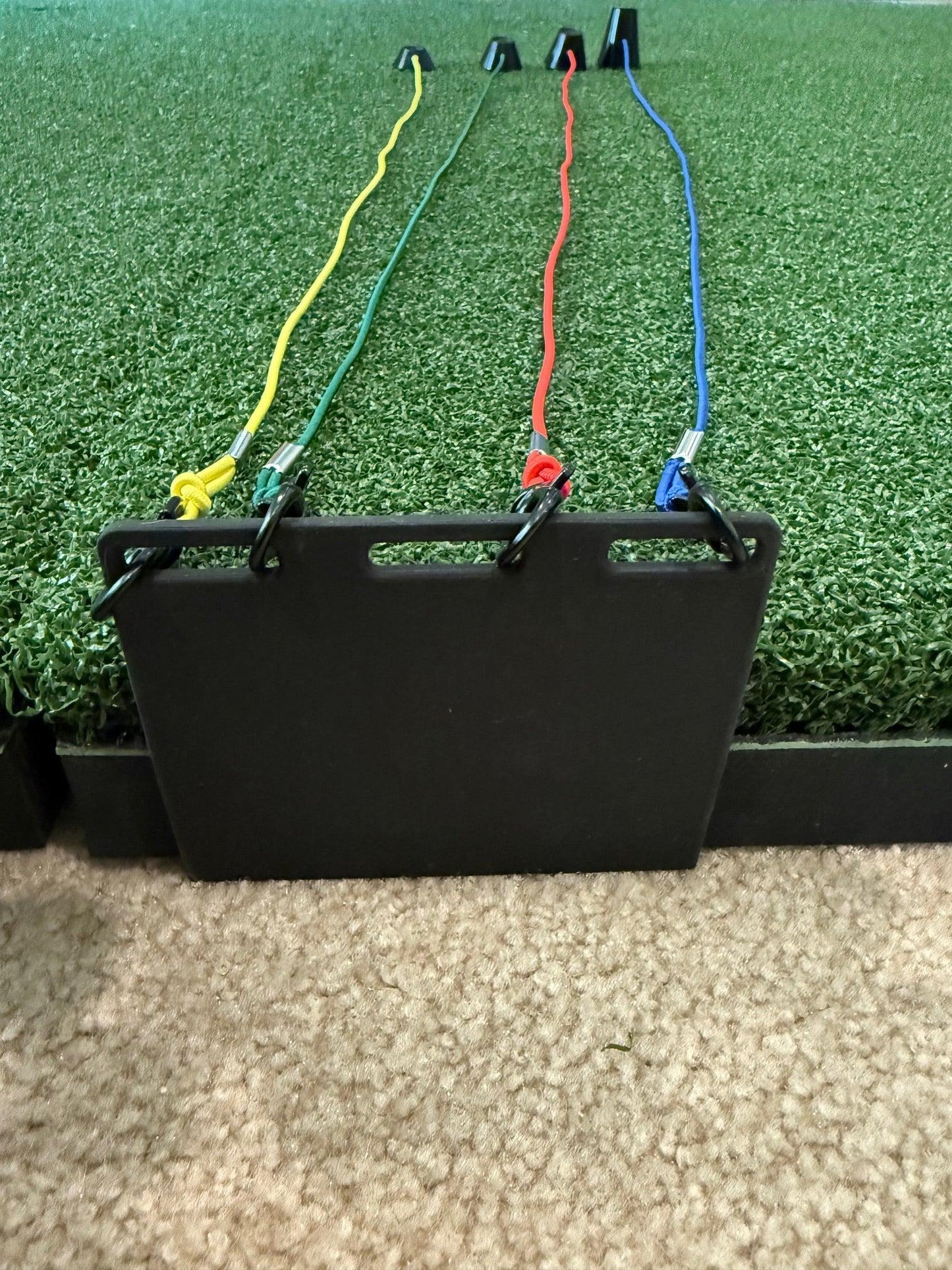 3FT Golf Simulator Tees - Durable Silicone Sim Tees with Bungee Cord and Swivel Clip