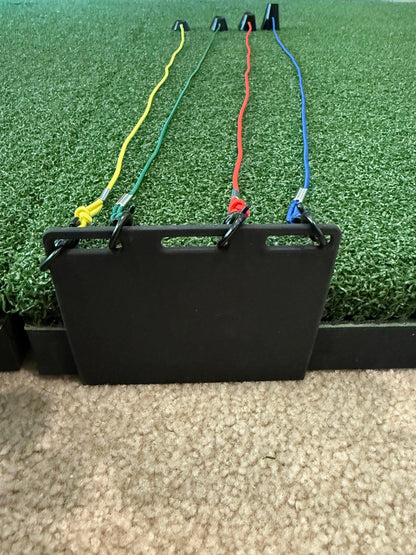 3FT Golf Simulator Tees - Durable Silicone Sim Tees with Bungee Cord and Swivel Clip