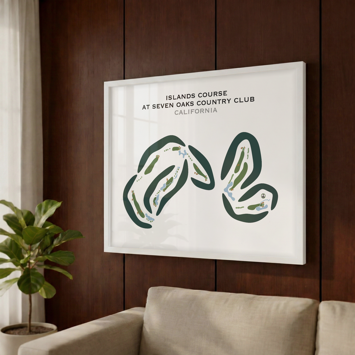 Islands Course at Seven Oaks Country Club, California - Printed Golf Courses