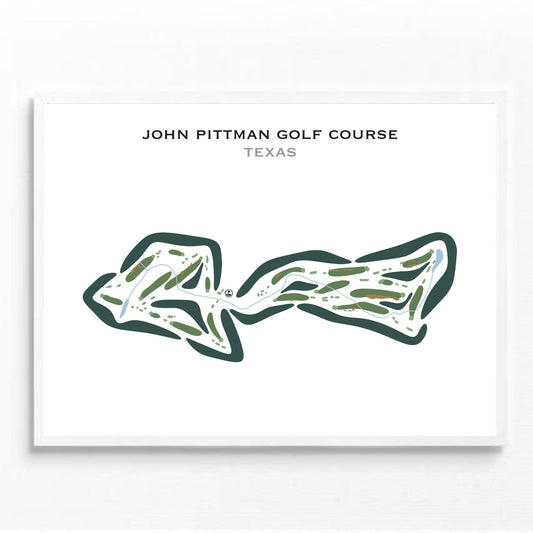 John Pitman Golf Course, Texas - Printed Golf Courses