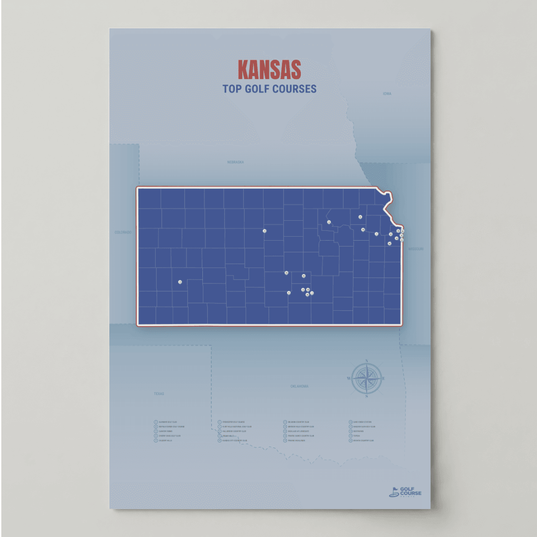 Map of Kansas Golf Courses