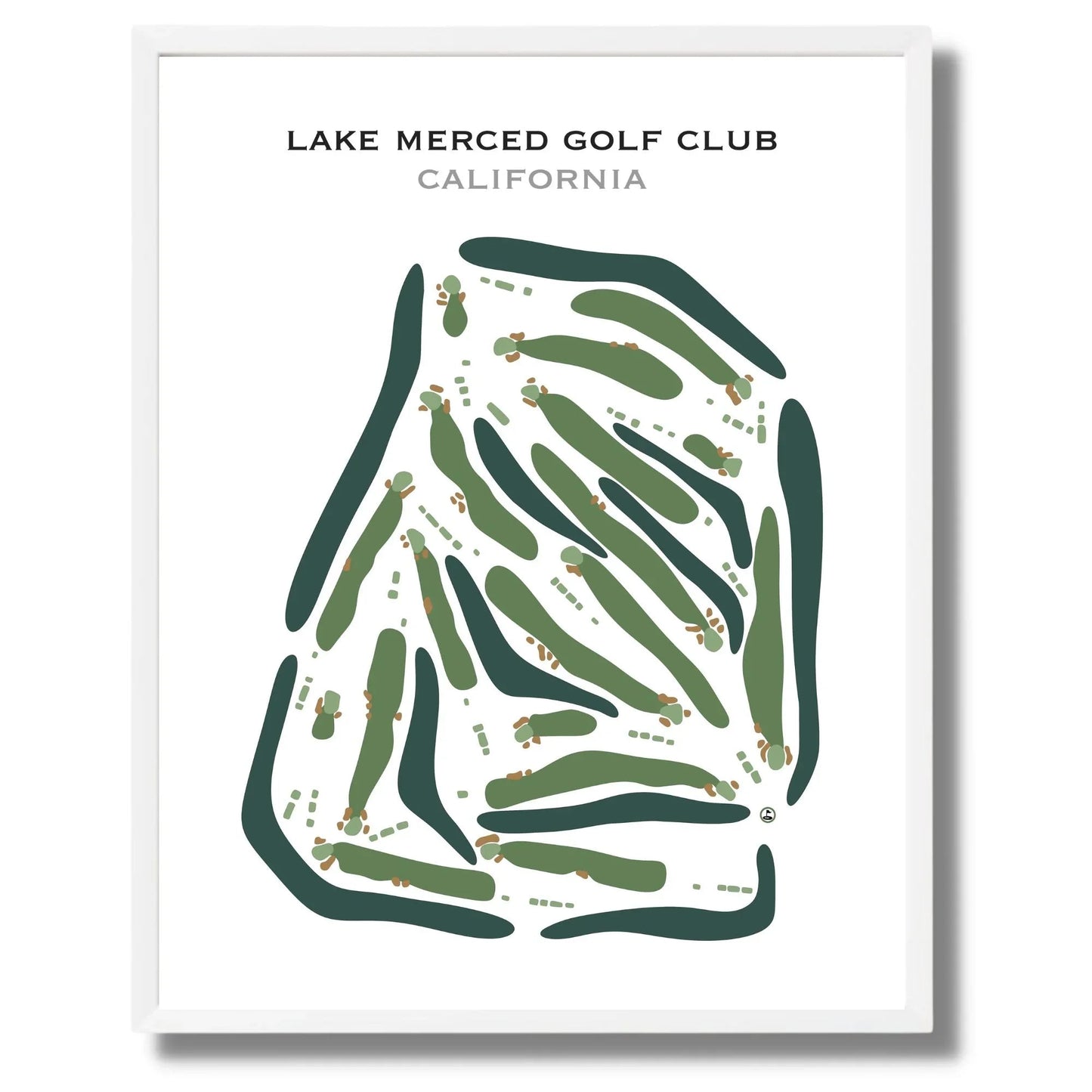 Lake Merced Golf Club, California - Printed Golf Courses