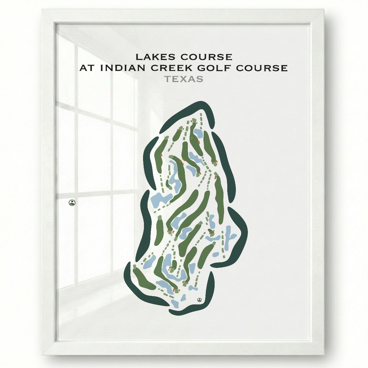 Lakes Course at Indian Creek Golf Course, Texas - Printed Golf Courses