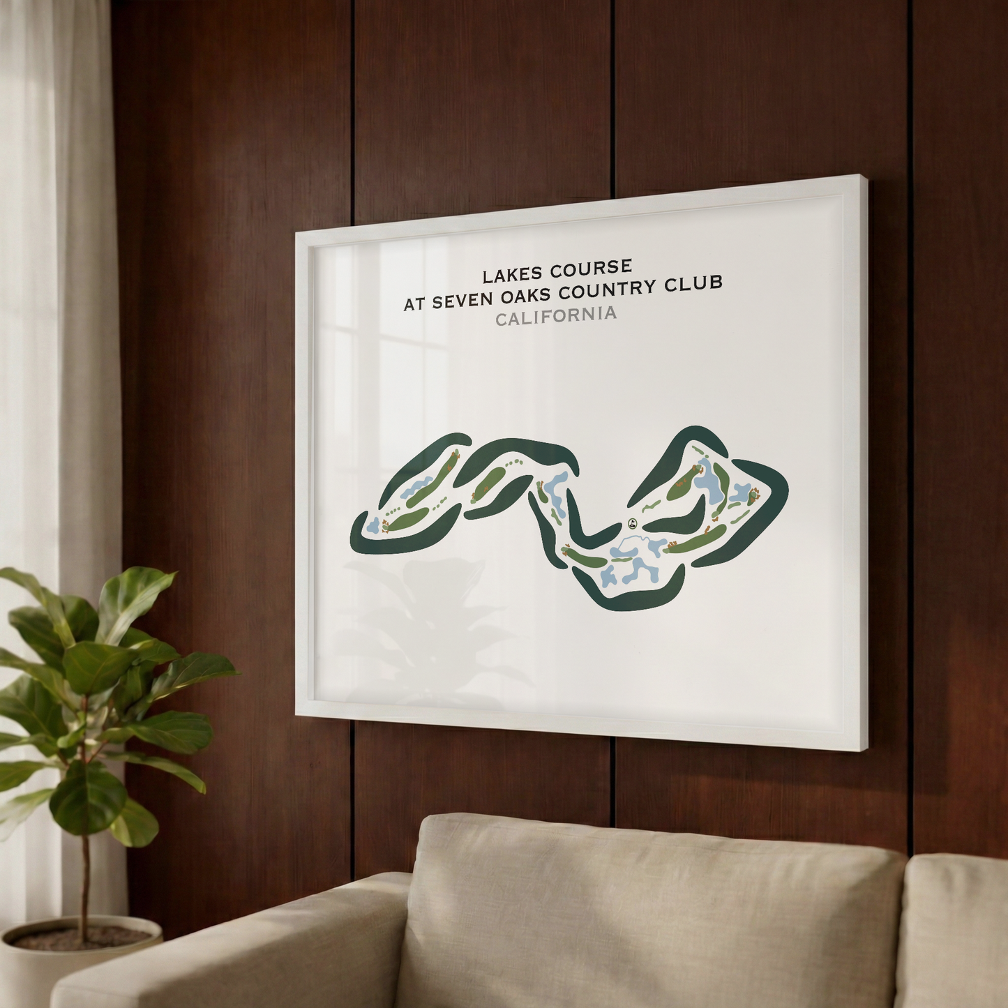 Lakes Course at Seven Oaks Country Club, California - Printed Golf Courses