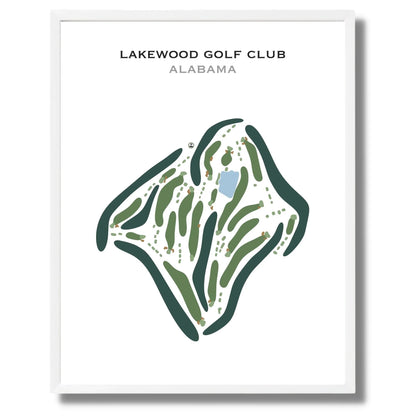 Lakewood Golf Club, Alabama - Printed Golf Courses
