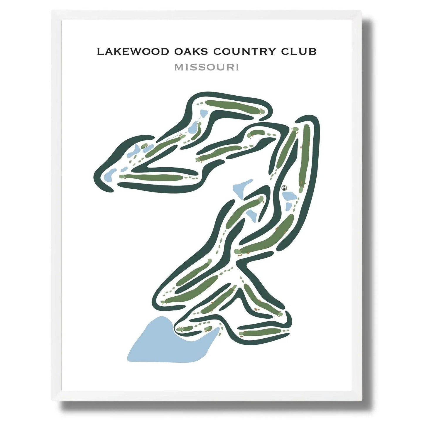 Lakewood Oaks Country Club, Missouri - Printed Golf Courses