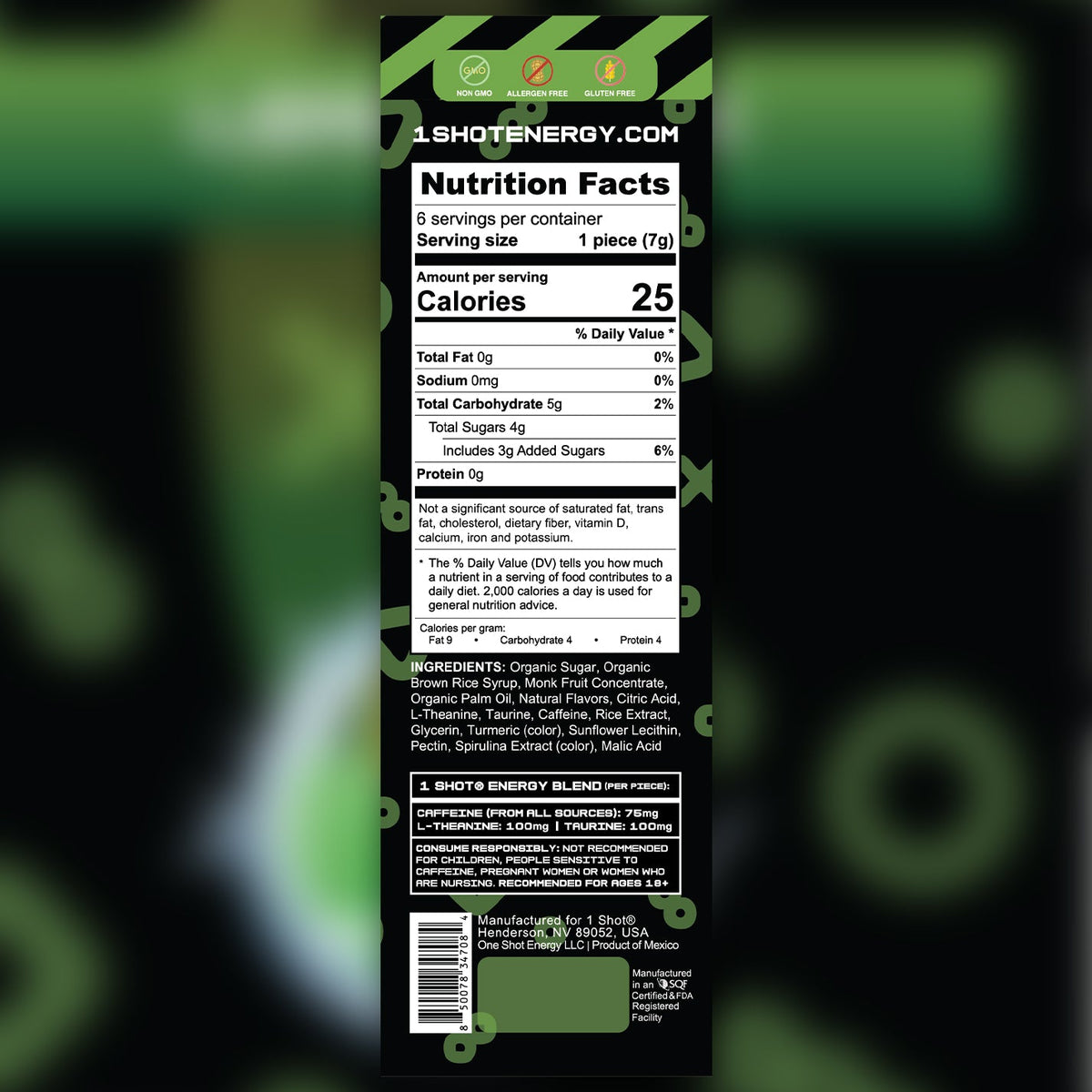 Lemon Lime Energy Chews (6 Piece Sleeve)