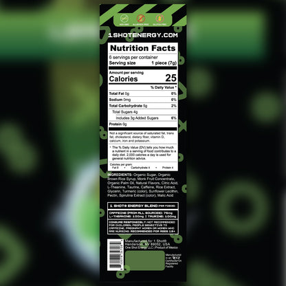 Lemon Lime Energy Chews (6 Piece Sleeve)