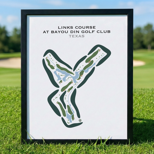 Links Course at Bayou Din Golf Club, Texas - Printed Golf Courses