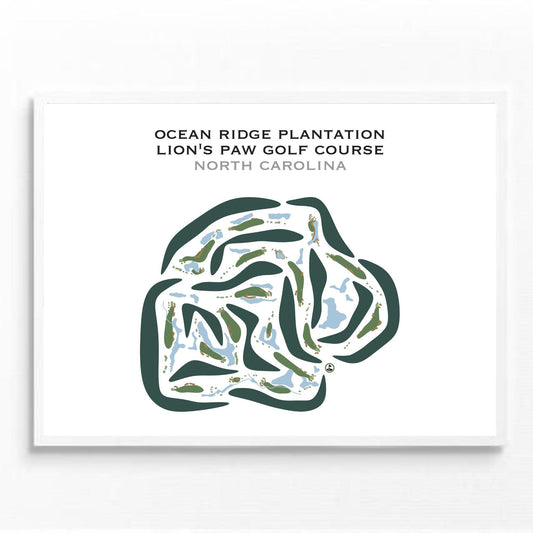 Ocean Ridge Plantation - Lion's Paw Golf Course, North Carolina - Printed Golf Courses