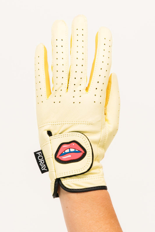 Golf Glove Yellow Lip Logo