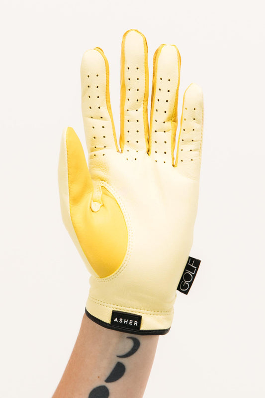 Golf Glove Yellow Lip Logo