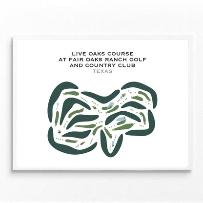 Live Oaks Course at Fair Oaks Ranch Golf and Country Club, Texas - Printed Golf Courses
