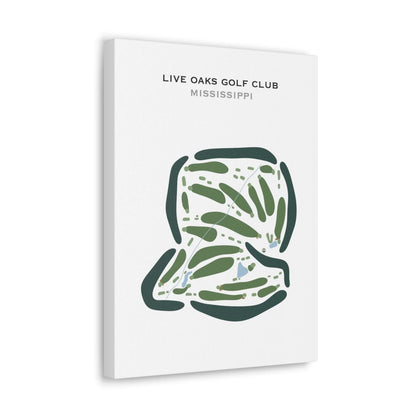 Live Oaks Golf Club, Mississippi - Printed Golf Courses