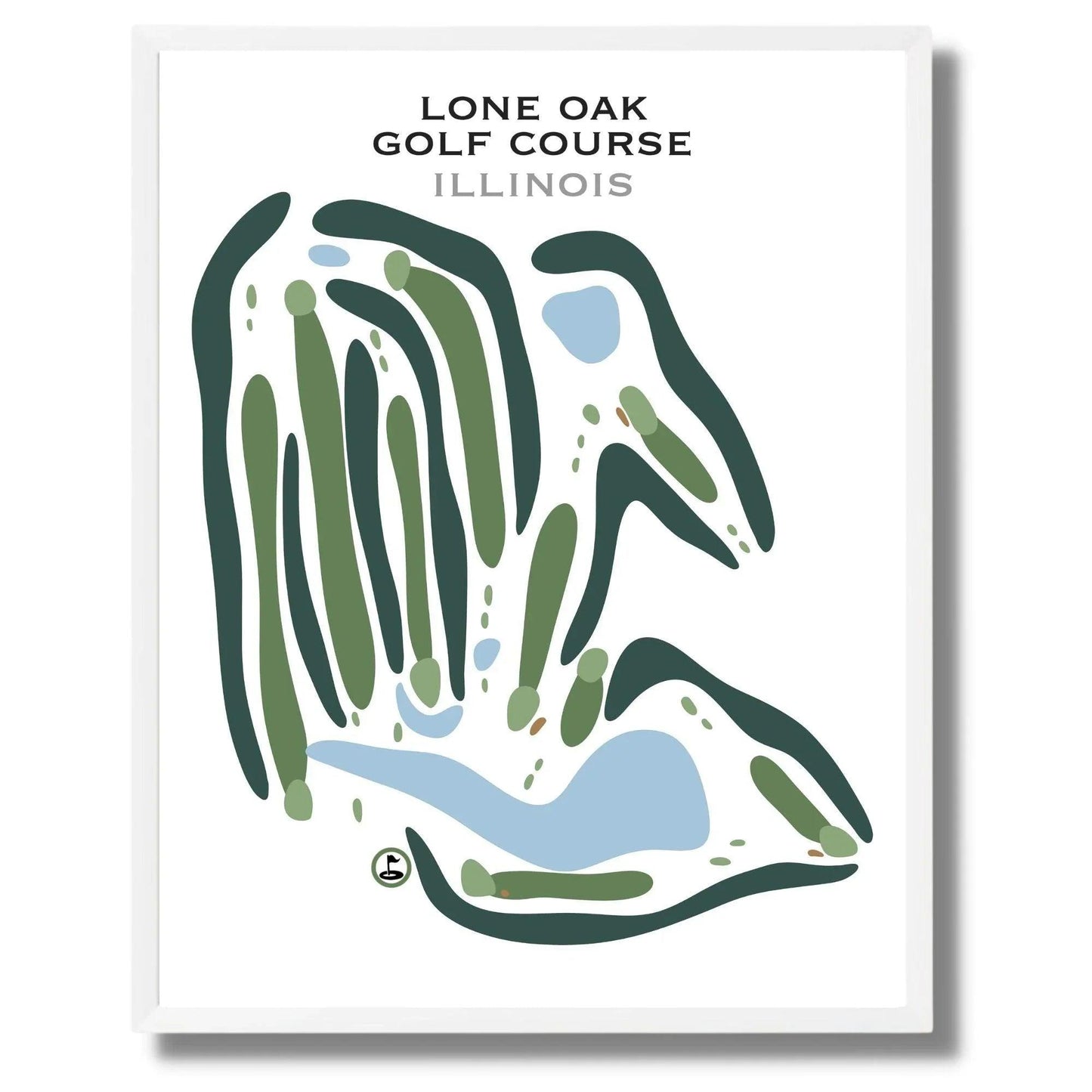Lone Oak Golf Course, Illinois - Printed Golf Courses