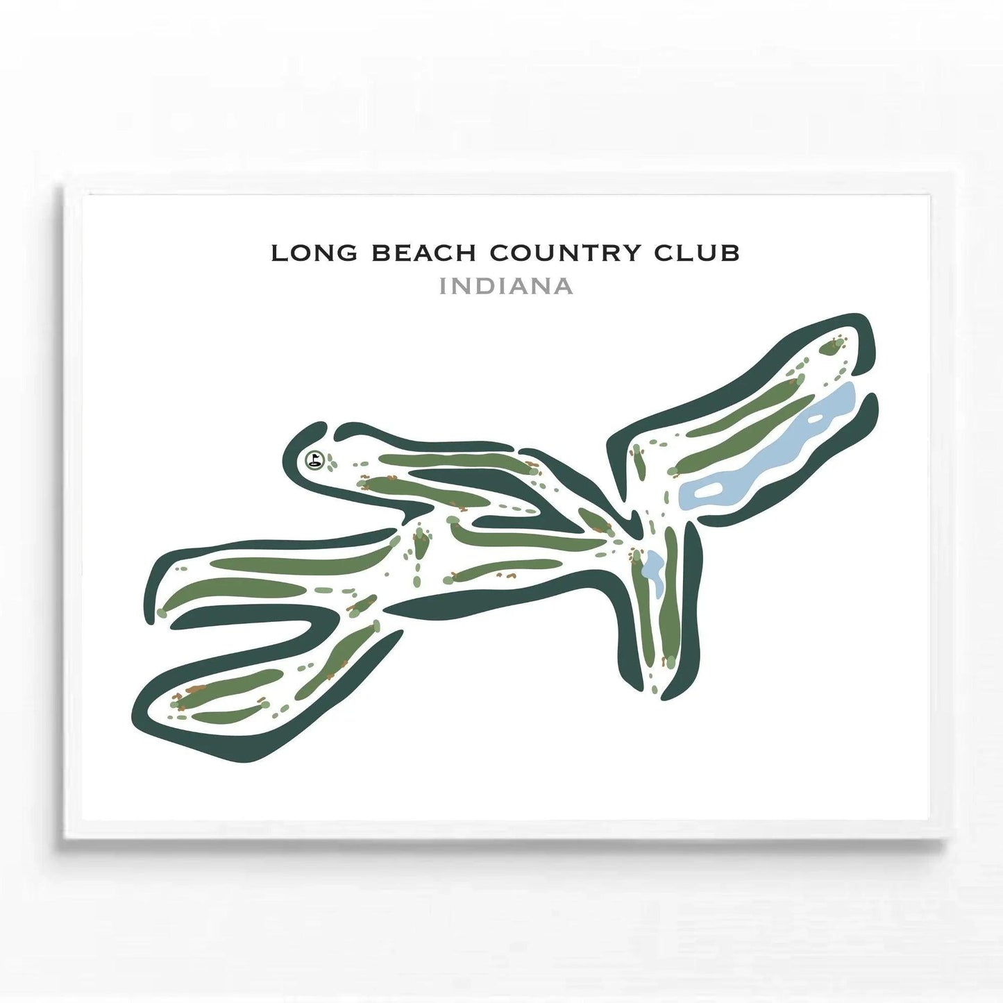 Long Beach Country Club, Michigan City, Indiana - Printed Golf Courses