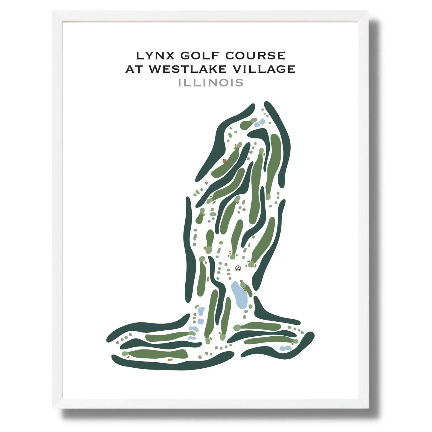 Lynx Golf Course at Westlake Village, Illinois - Printed Golf Course