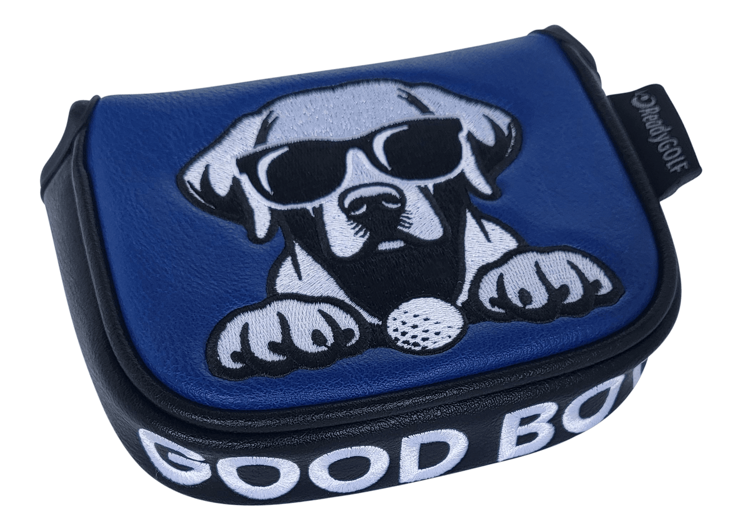 L.A.B. MEZZ OZ Embroidered Center Shaft Putter Cover by ReadyGOLF - Black Lab - Good Boy