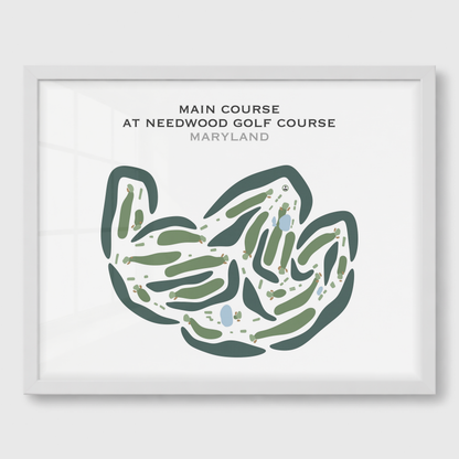 Main Course at Needwood Golf Course, Maryland - Printed Golf Courses