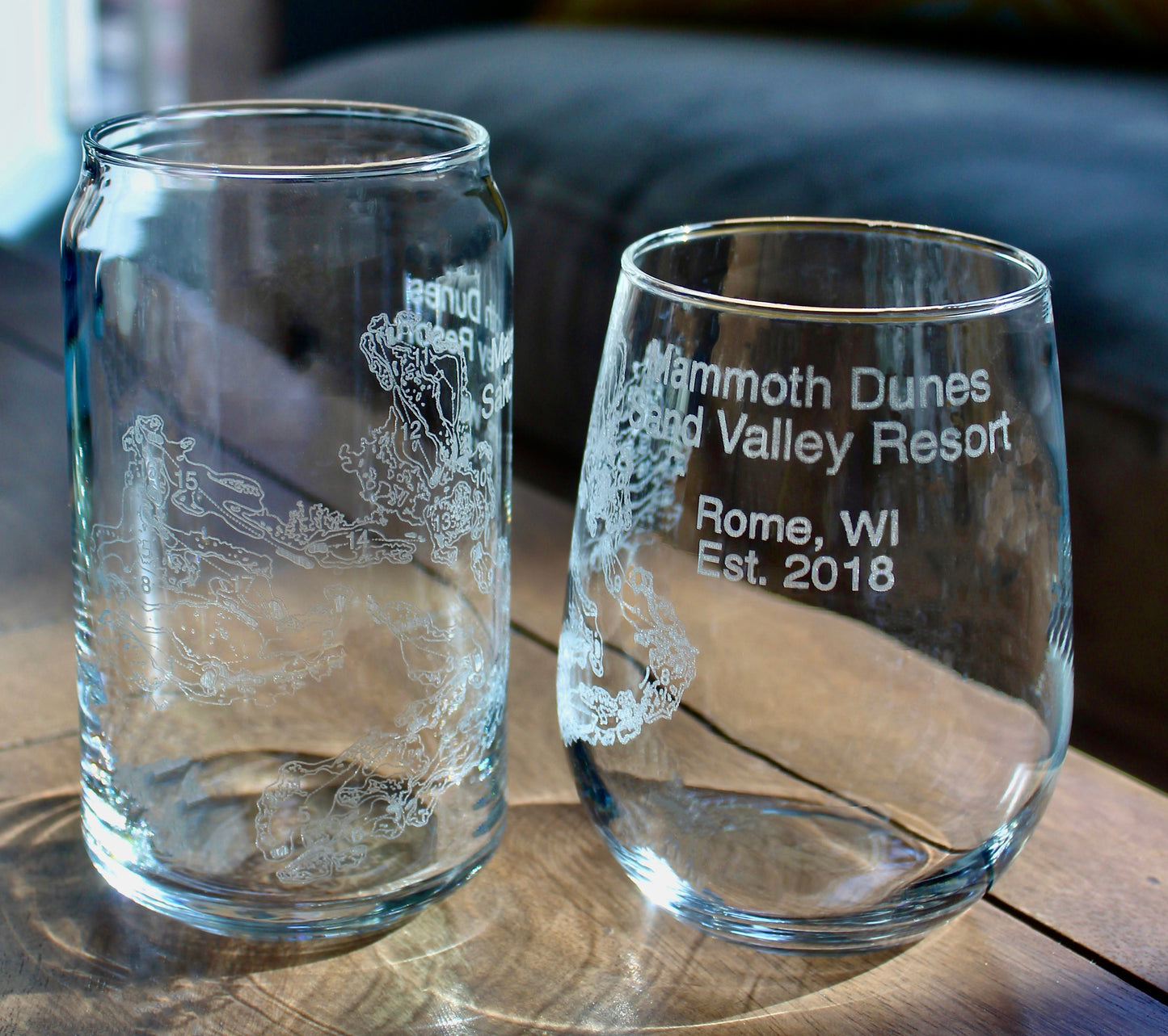 Mammoth Dunes - Sand Valley Resort - Golf Course - Laser Engraved Course Map Glasses