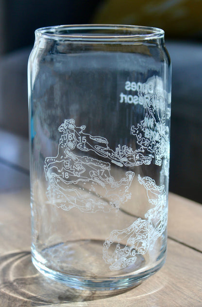 Mammoth Dunes - Sand Valley Resort - Golf Course - Laser Engraved Course Map Glasses