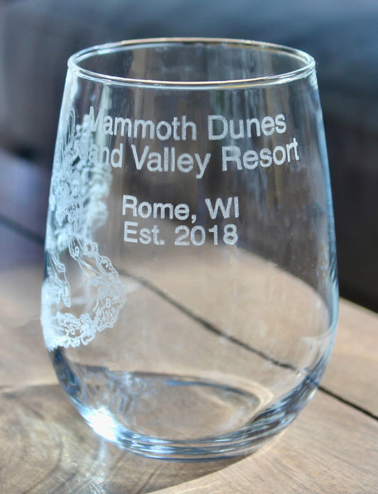 Mammoth Dunes - Sand Valley Resort - Golf Course - Laser Engraved Course Map Glasses