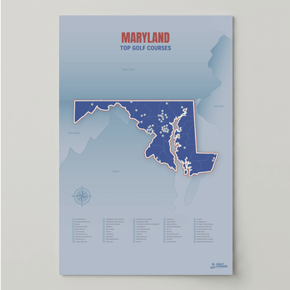 Map of Maryland Golf Courses