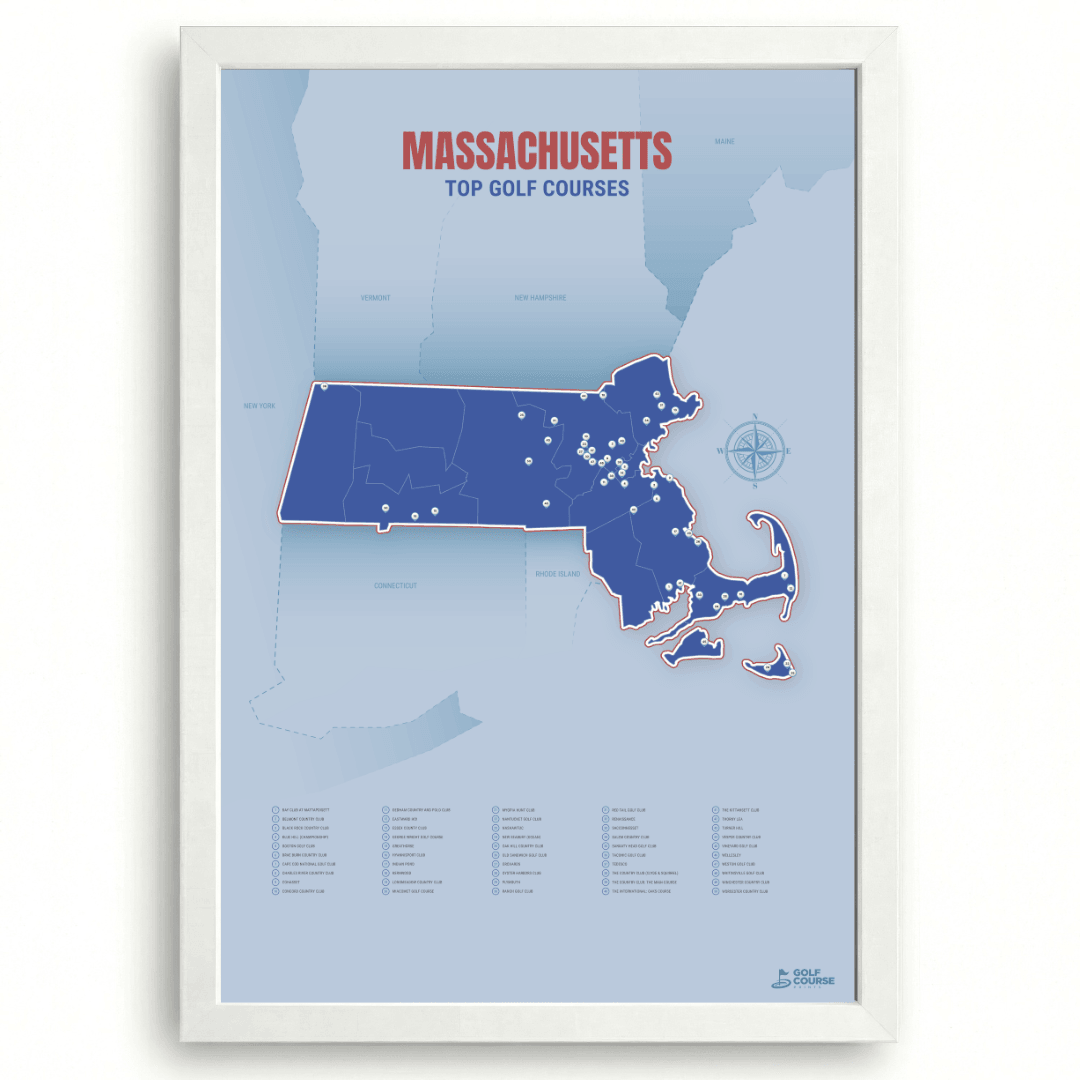 Map of Massachusetts Golf Courses