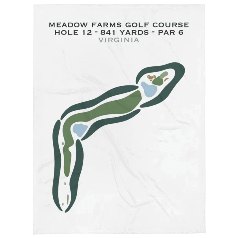 Meadow Farms Golf Course Hole 12 - 841 Yards - Par 6 - Printed Golf Courses