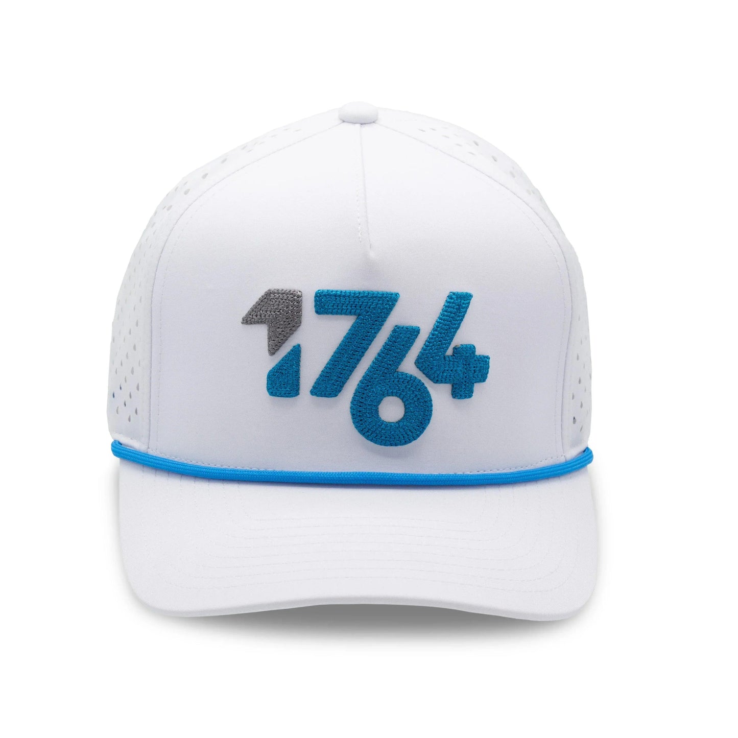Mens1764WhiteHatwithAquaBlueFront - GOLF LEAGUE