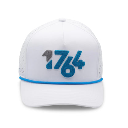Mens1764WhiteHatwithAquaBlueFront - GOLF LEAGUE