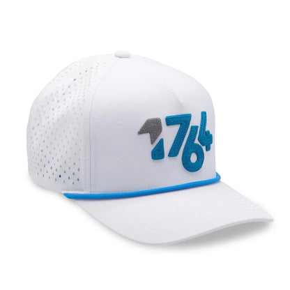 Mens1764WhiteHatwithAquaBlueRight - GOLF LEAGUE