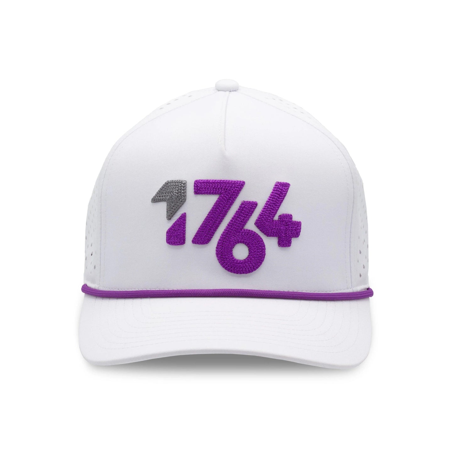 Mens1764WhiteHatwithPurpleFront - GOLF LEAGUE