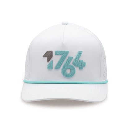 Mens1764WhiteHatwithTealFront - GOLF LEAGUE