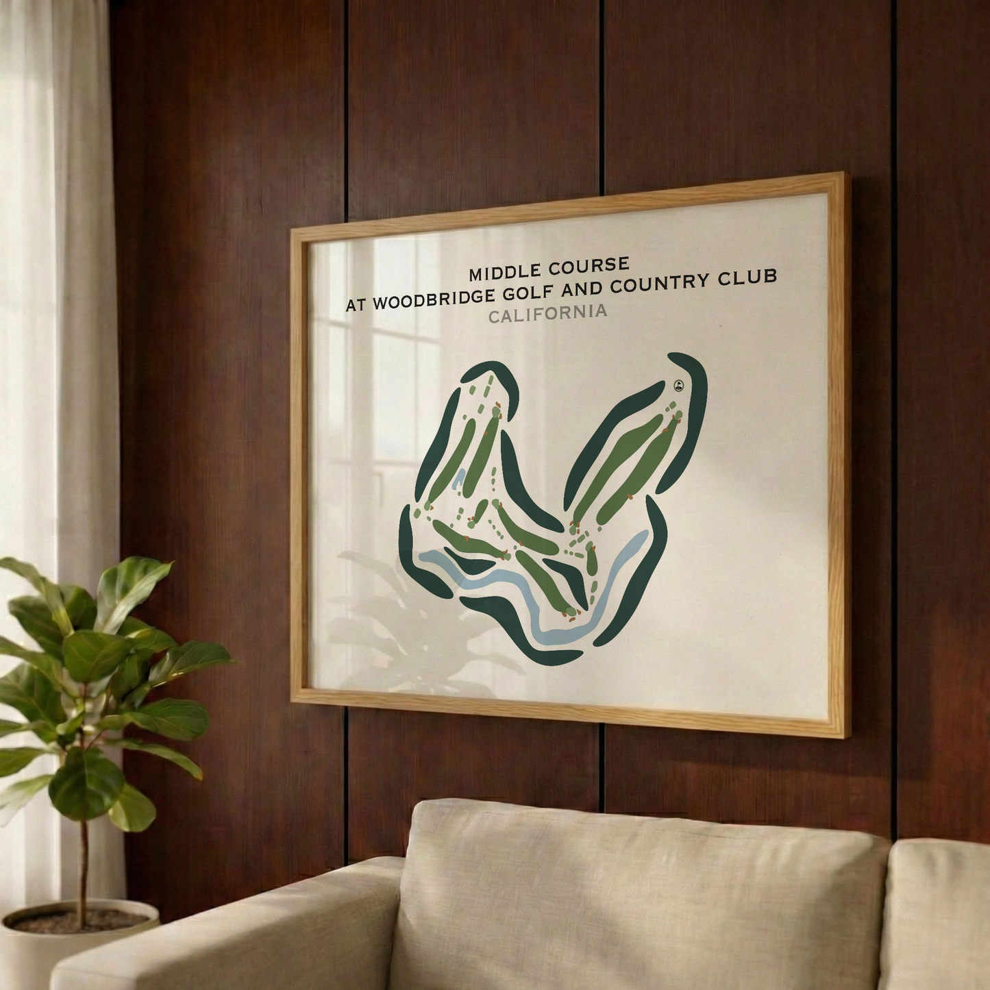 Middle Course at Woodbridge Golf & Country Club, California - Printed Golf Courses