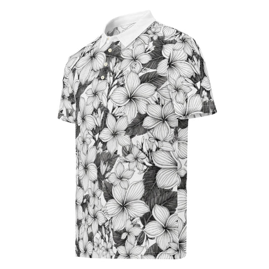 Midnight: Rainbow Hawaiian Plumeria | Polo Shirt (slim fit)